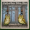 Gray Screech Owl Earrings